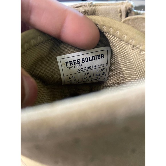 Free Soldier Tactical Tan Suede Military Style Boots Men's 11.5 - Picture 5 of 7